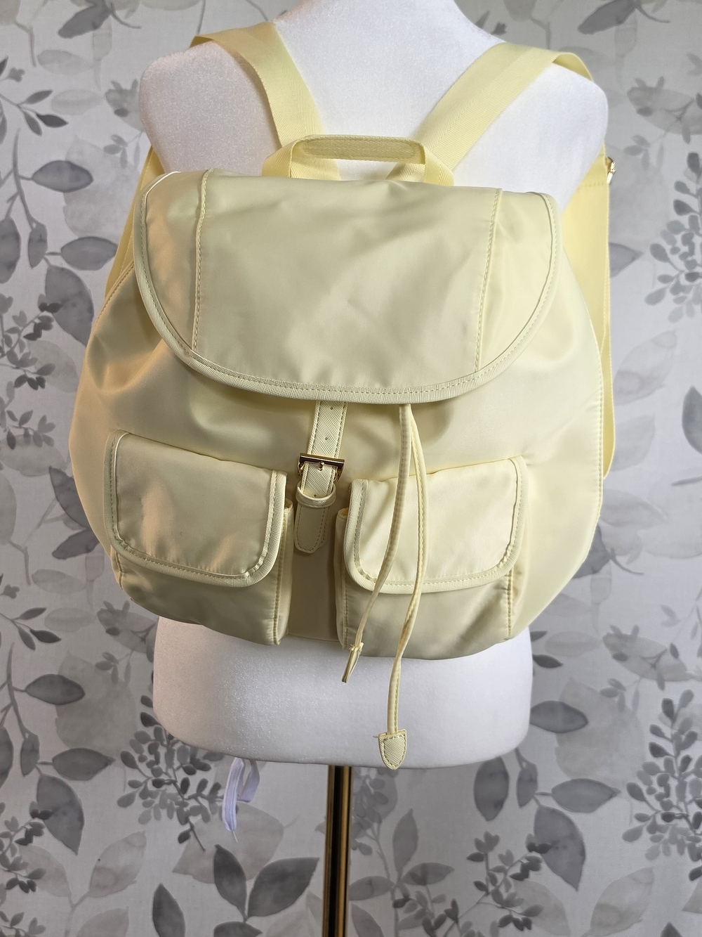 Year of Ours Pale Yellow Backpack with Front Pockets